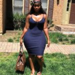 Jeune femme black avec belle robe